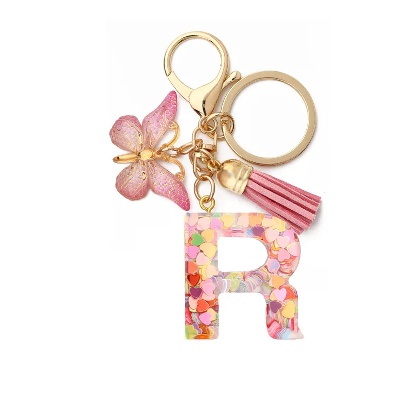 Resin Letter Keychain with Gold Accents - Image 22
