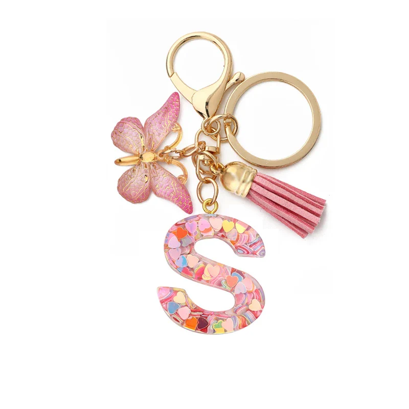 Resin Letter Keychain with Gold Accents - Image 23