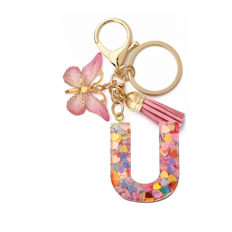 Resin Letter Keychain with Gold Accents - Image 25