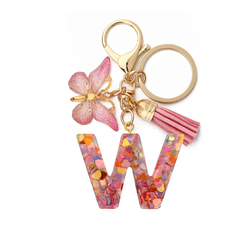 Resin Letter Keychain with Gold Accents - Image 27