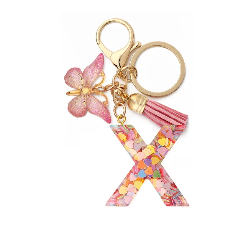 Resin Letter Keychain with Gold Accents - Image 28