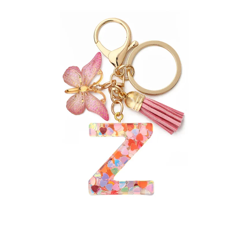Resin Letter Keychain with Gold Accents - Image 30