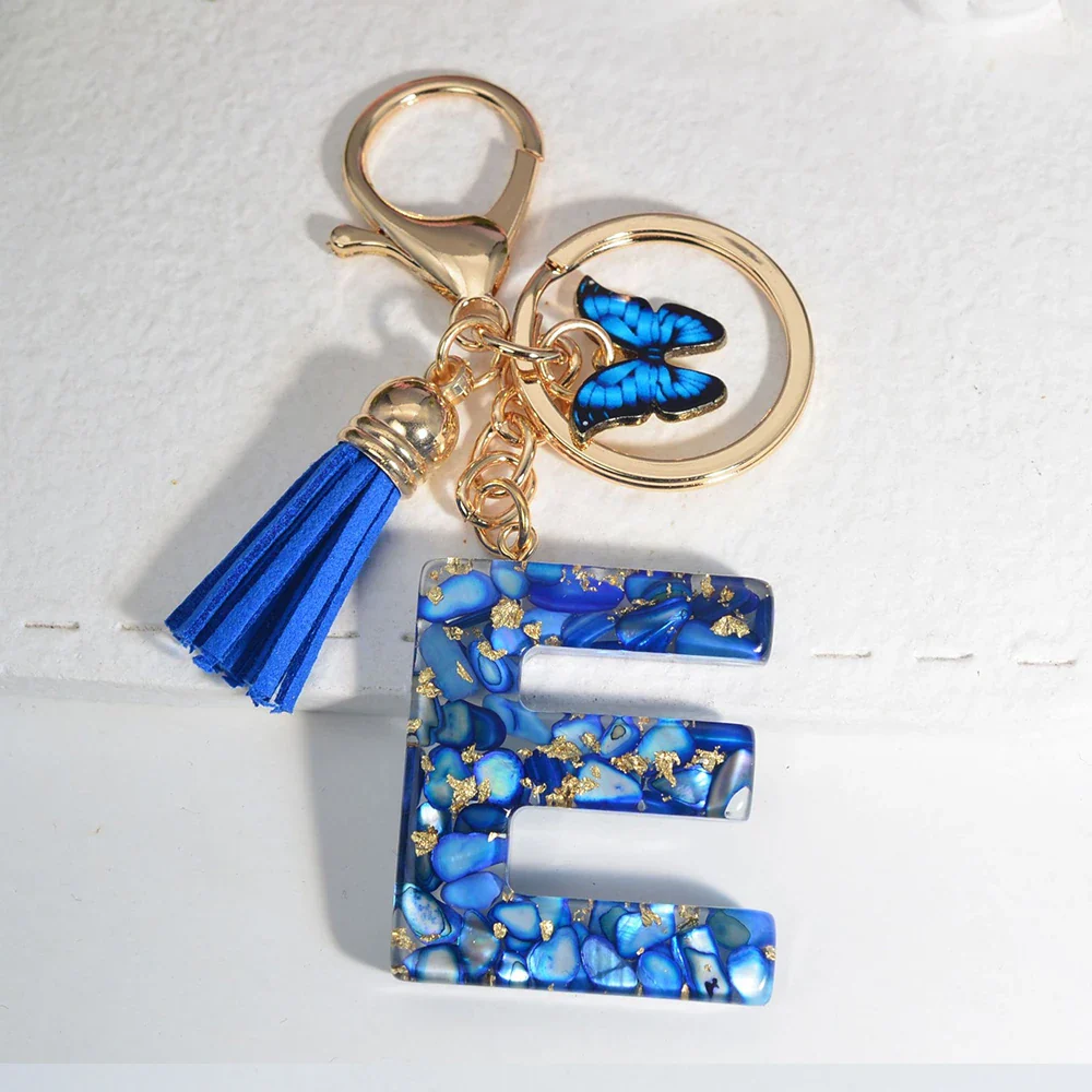 Resin Letter Keychain with Gold Accents - Image 35