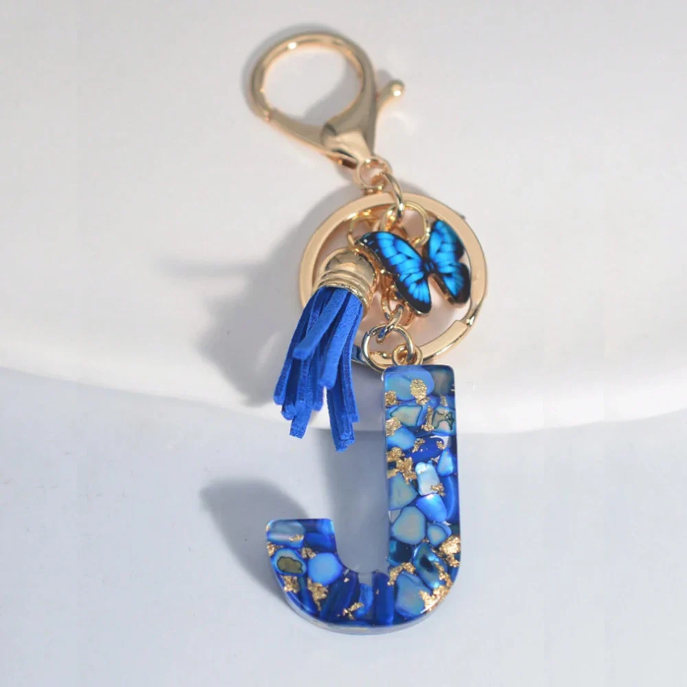 Resin Letter Keychain with Gold Accents - Image 40
