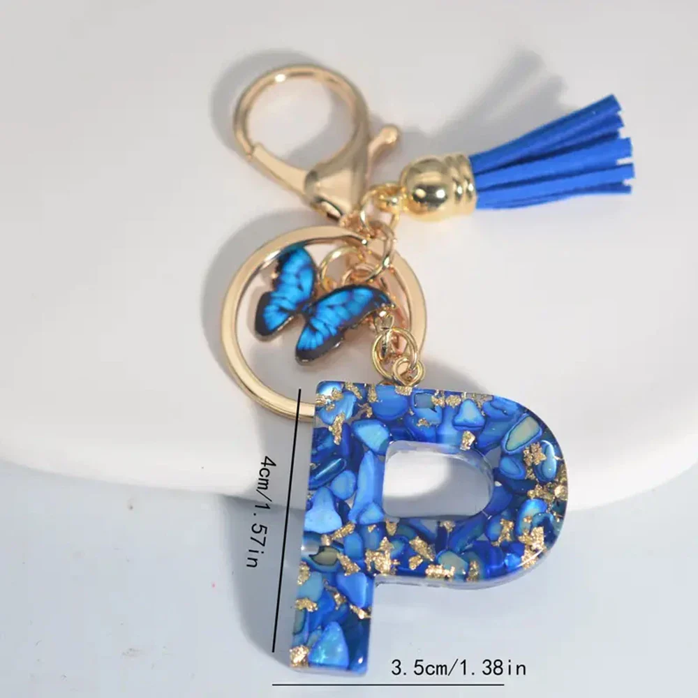Resin Letter Keychain with Gold Accents - Image 46