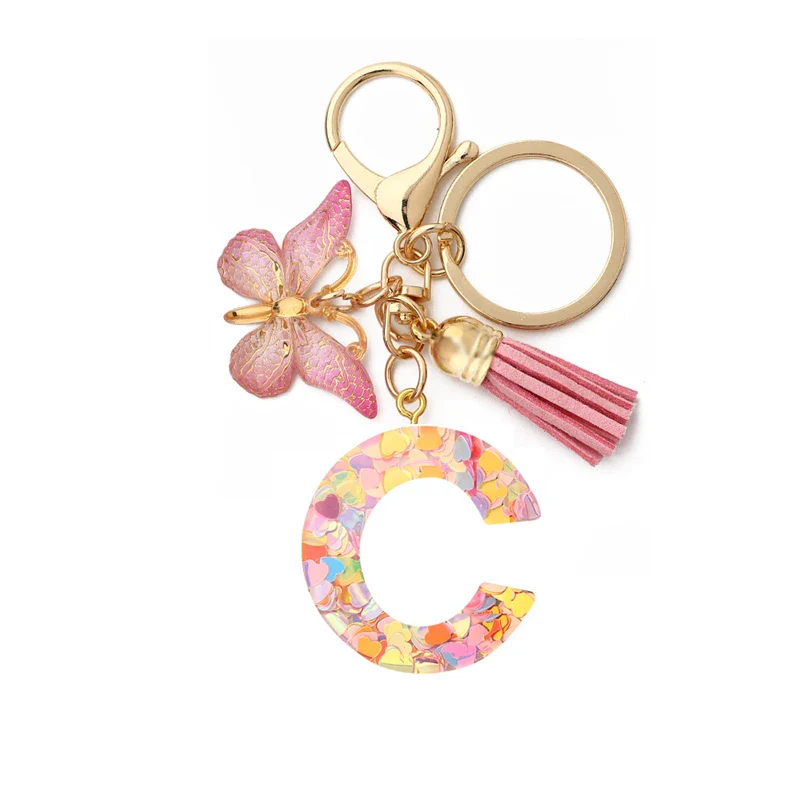 Resin Letter Keychain with Gold Accents - Image 7
