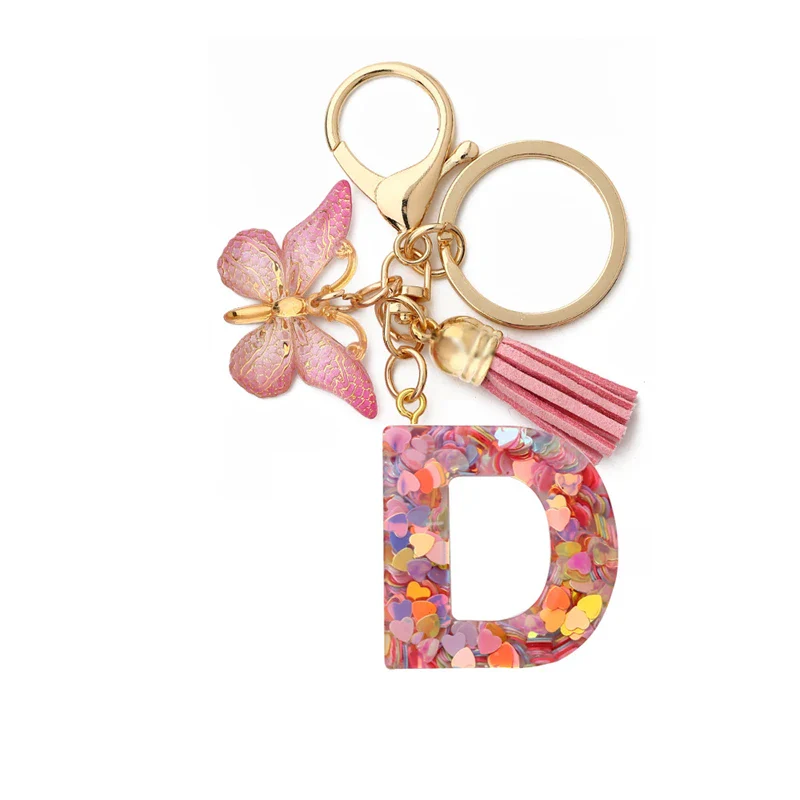 Resin Letter Keychain with Gold Accents - Image 8