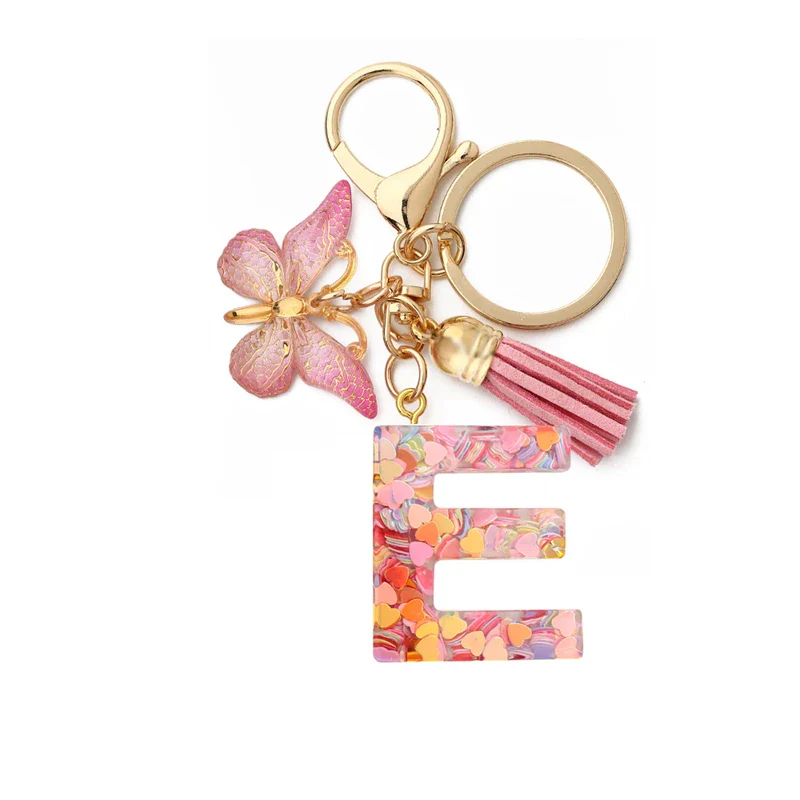Resin Letter Keychain with Gold Accents - Image 9