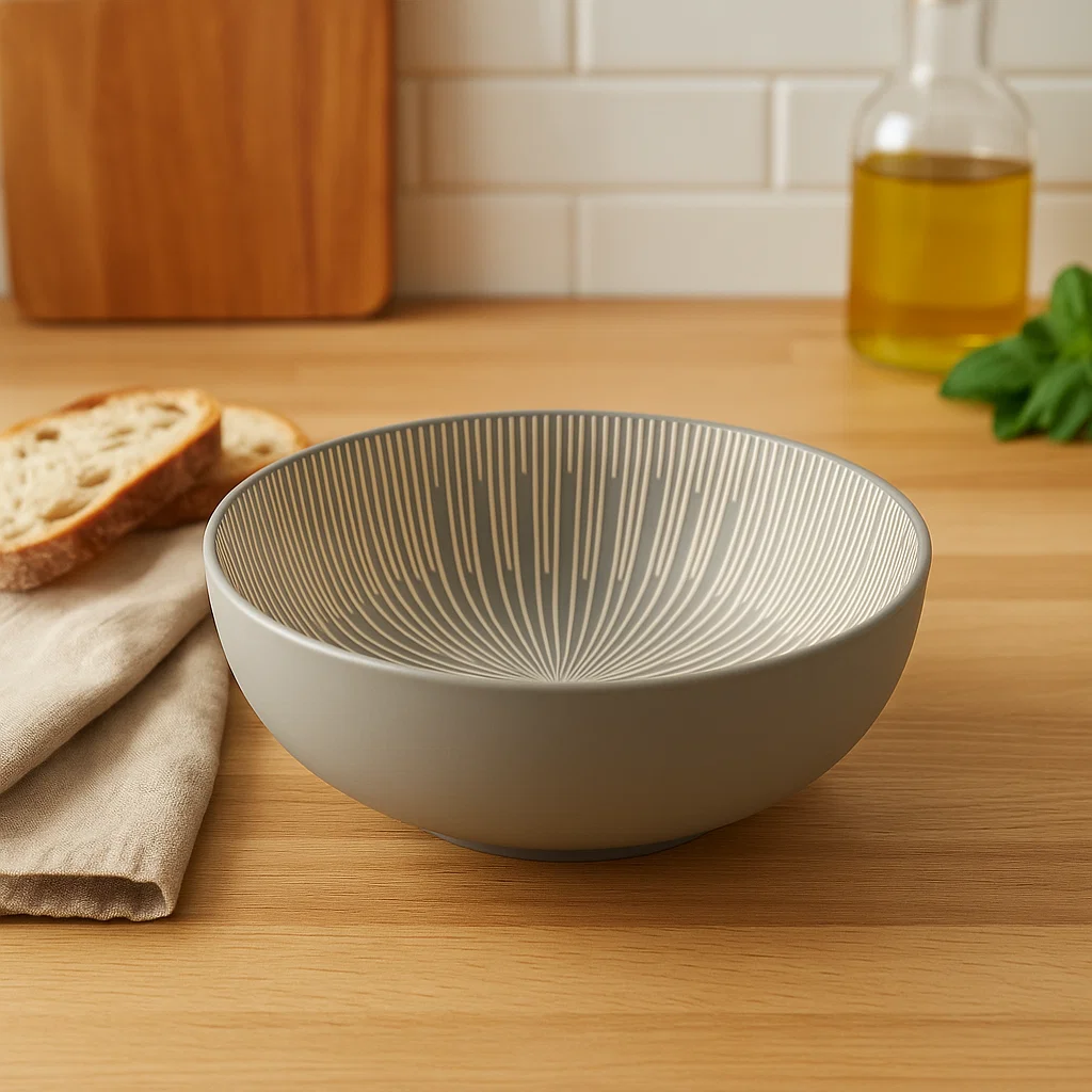 Radial Design Ceramic Serving Bowl (8inch) - Image 3