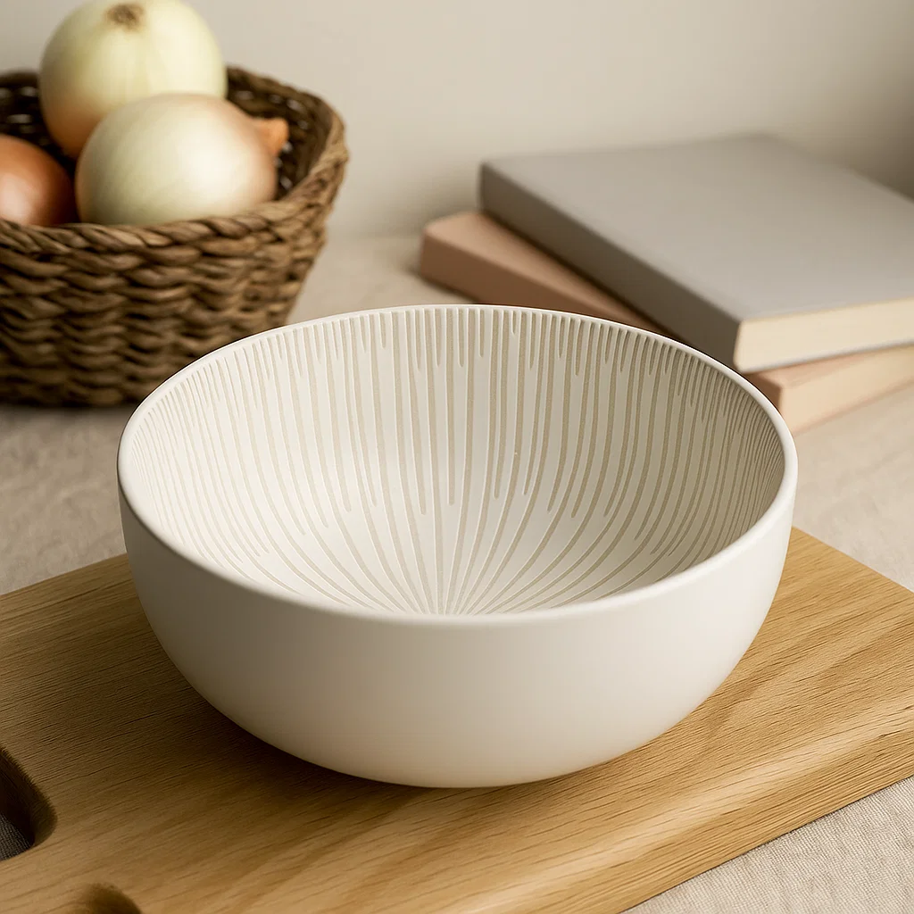 Radial Design Ceramic Serving Bowl (8inch) - Image 4