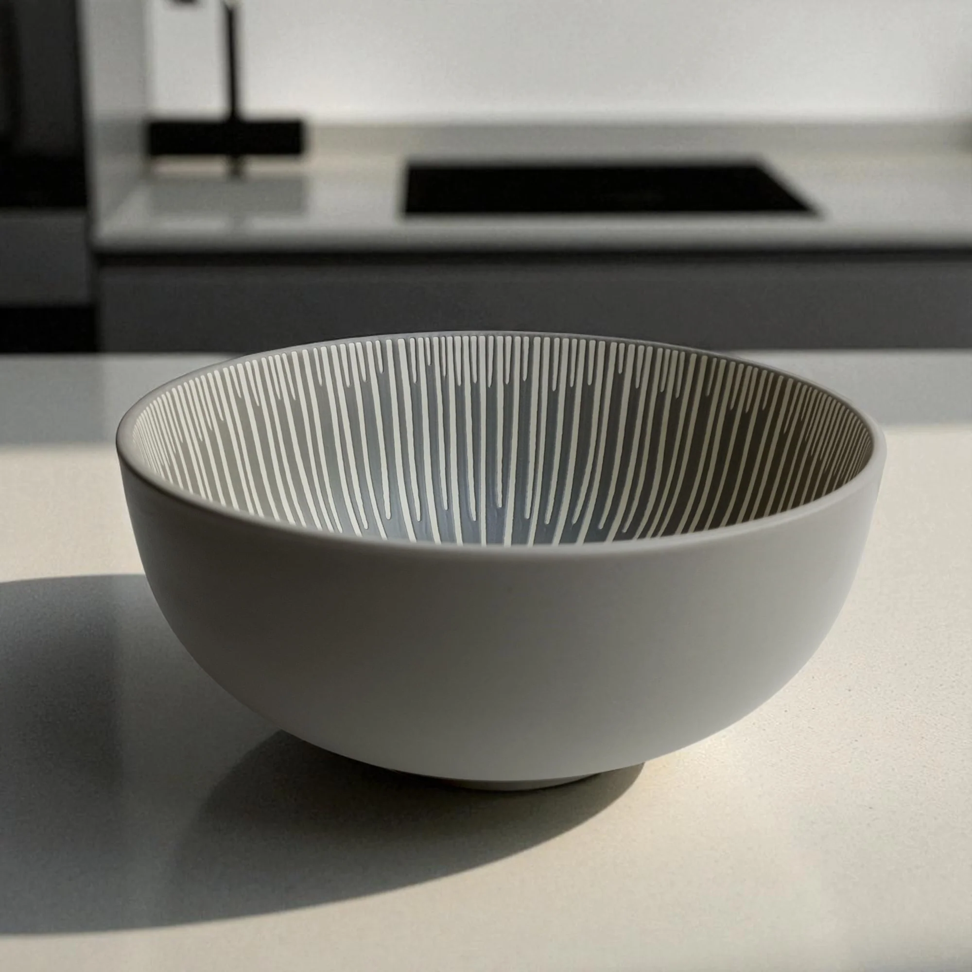 Radial Design Ceramic Serving Bowl (8inch) - Image 5