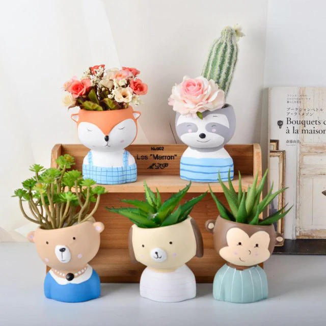 Handpainted Animal Ceramic Succulent - Image 3