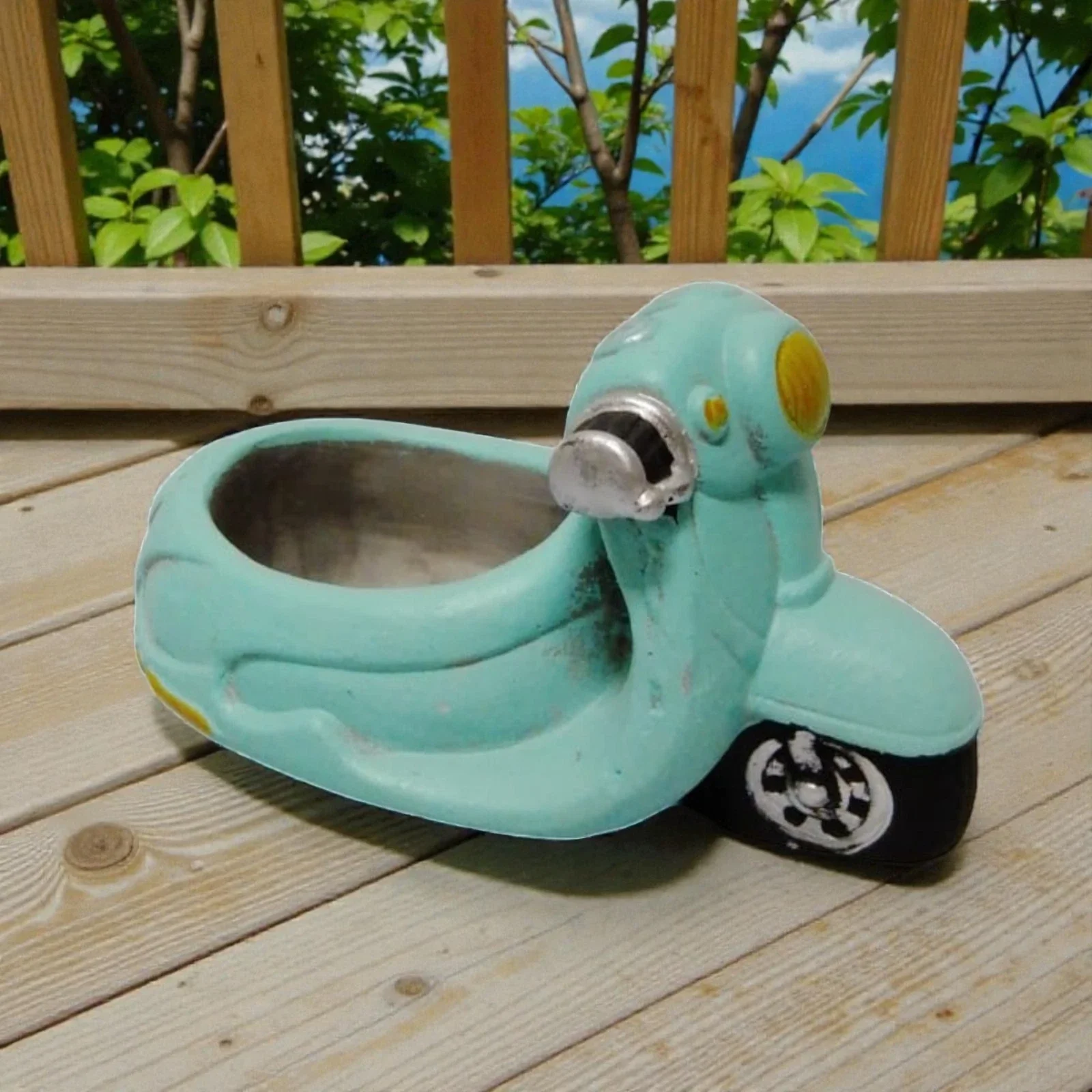 Handpainted Scooter Ceramic Succulent Pot - Image 4