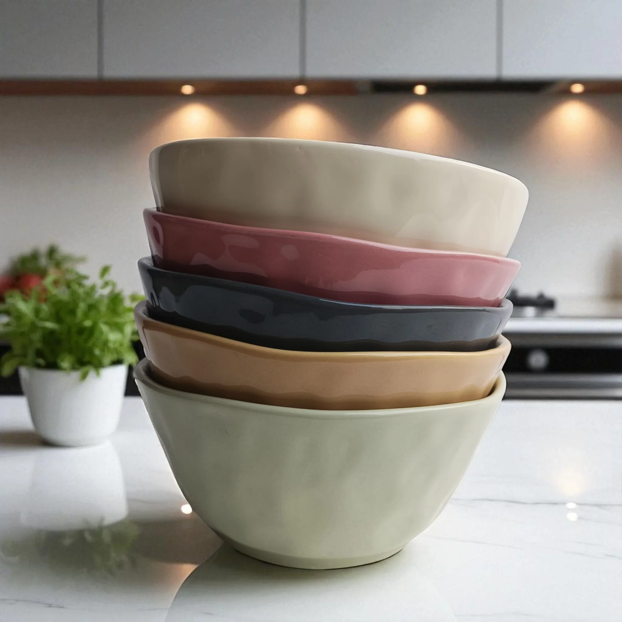 Pastel Ceramic Bowl (6 inch) - Image 3