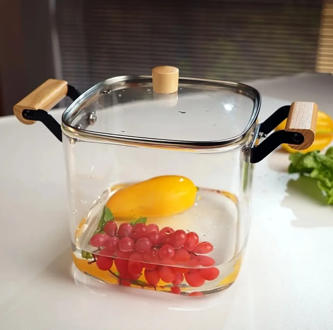 Classic Square Transparent Glass Stew Pot - Image 5
