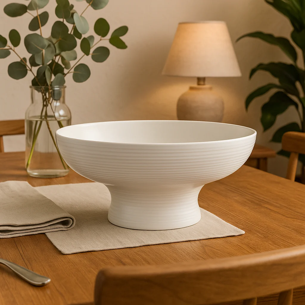 Ceramic Matte Footed Fruit Bowl - Image 2