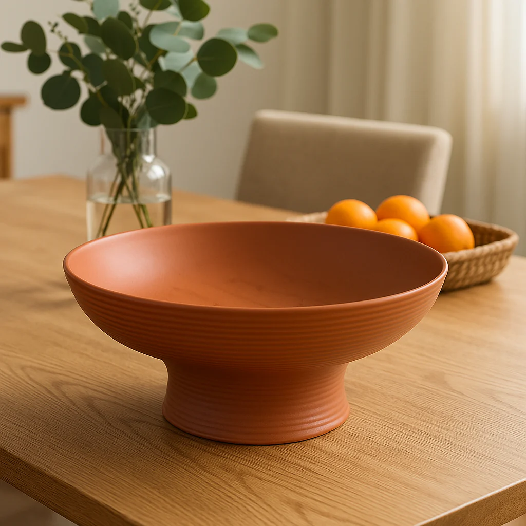 Ceramic Matte Footed Fruit Bowl - Image 4