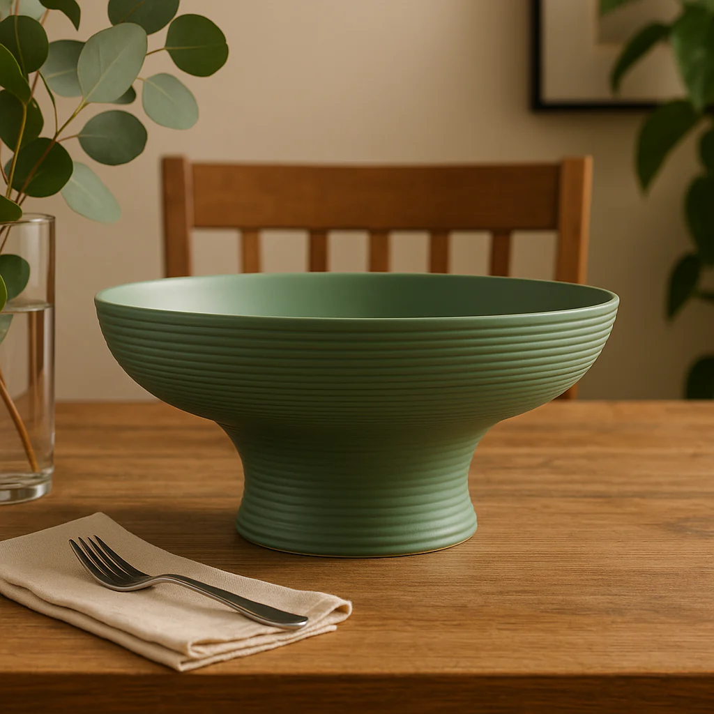 Ceramic Matte Footed Fruit Bowl - Image 5