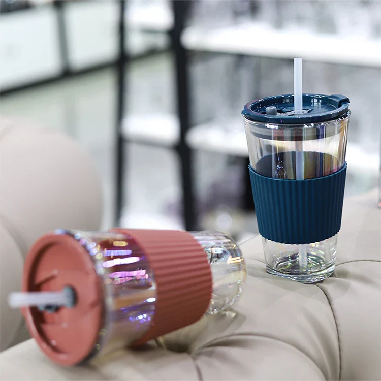 Glass Tumbler with Silicone Grip (450ml) - Image 4