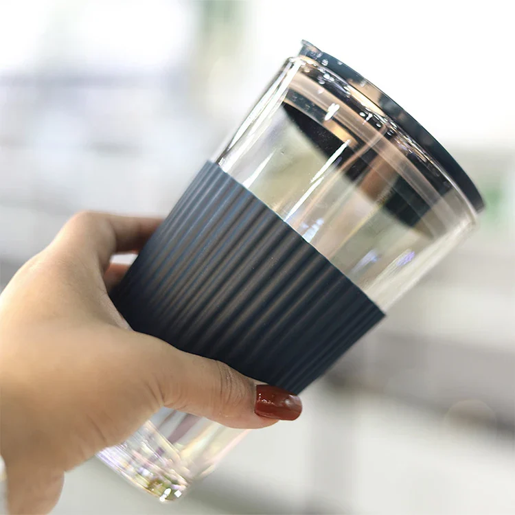 Glass Tumbler with Silicone Grip (450ml) - Image 5