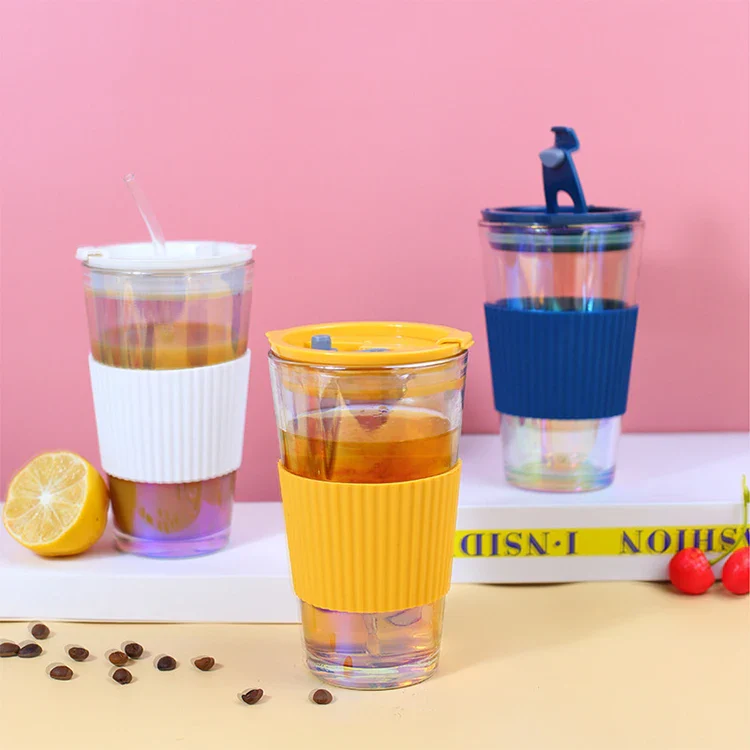 Glass Tumbler with Silicone Grip (450ml) - Image 6