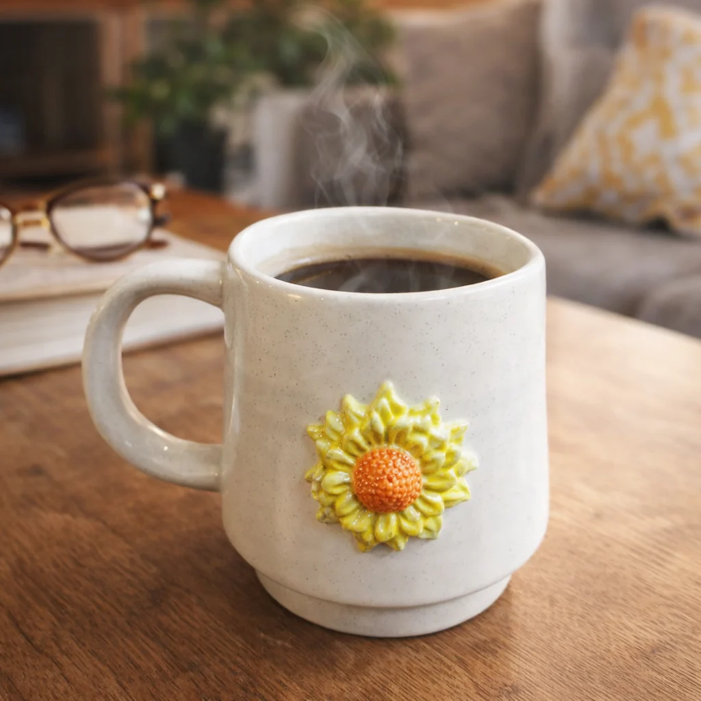 Handmade Ceramic Mug- Sunflower Series - Image 4