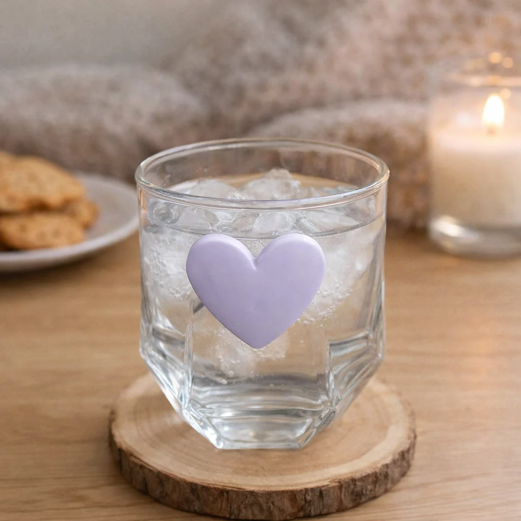 Diamond Glass with Resin Bold Heart (350ml) - Image 4