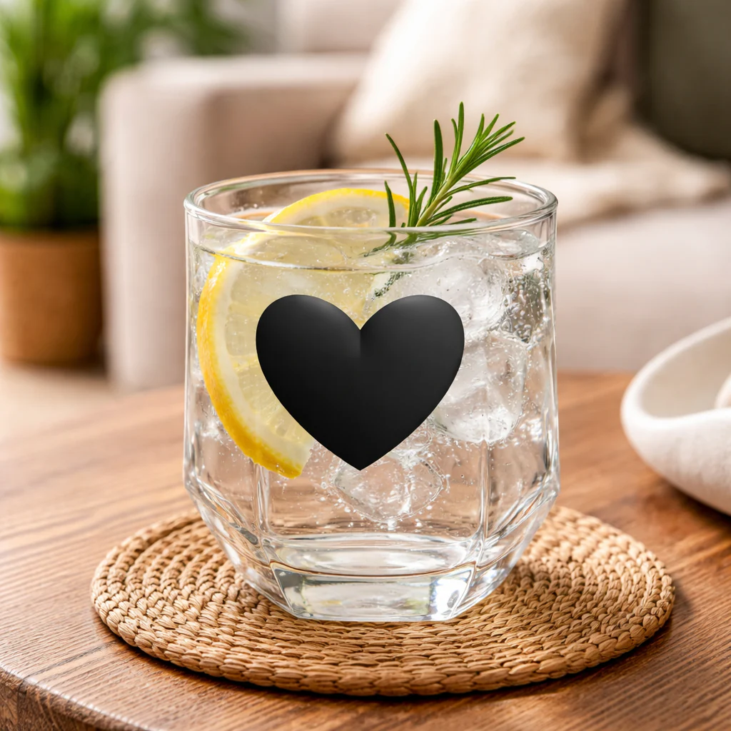 Diamond Glass with Resin Bold Heart (350ml) - Image 7