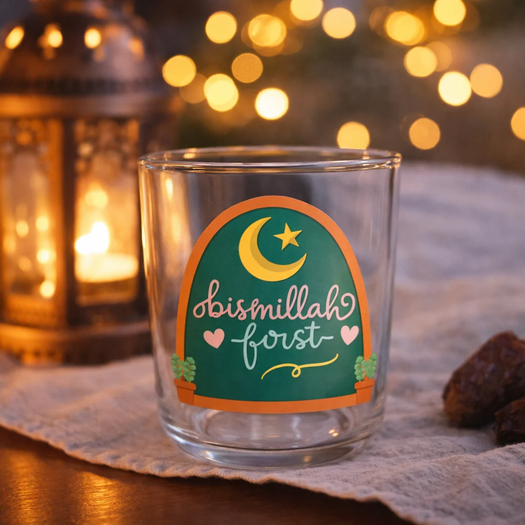 Ramadan Special Islamic Themed Glass Cups (300ml) - Image 11