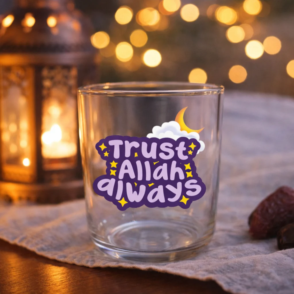 Ramadan Special Islamic Themed Glass Cups (300ml) - Image 12