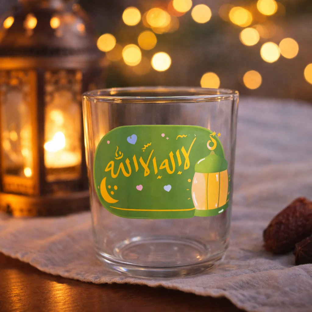 Ramadan Special Islamic Themed Glass Cups (300ml) - Image 13