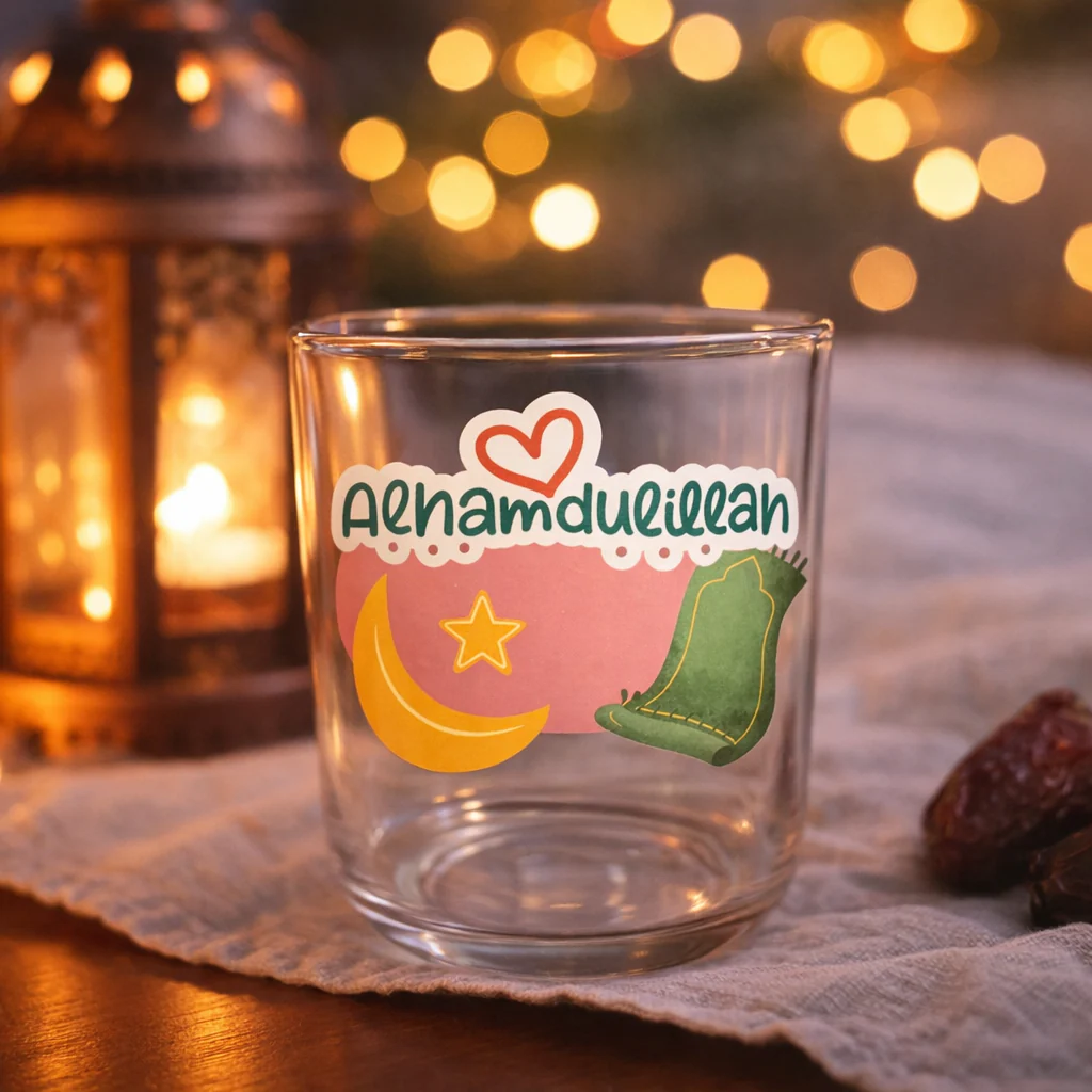 Ramadan Special Islamic Themed Glass Cups (300ml) - Image 14
