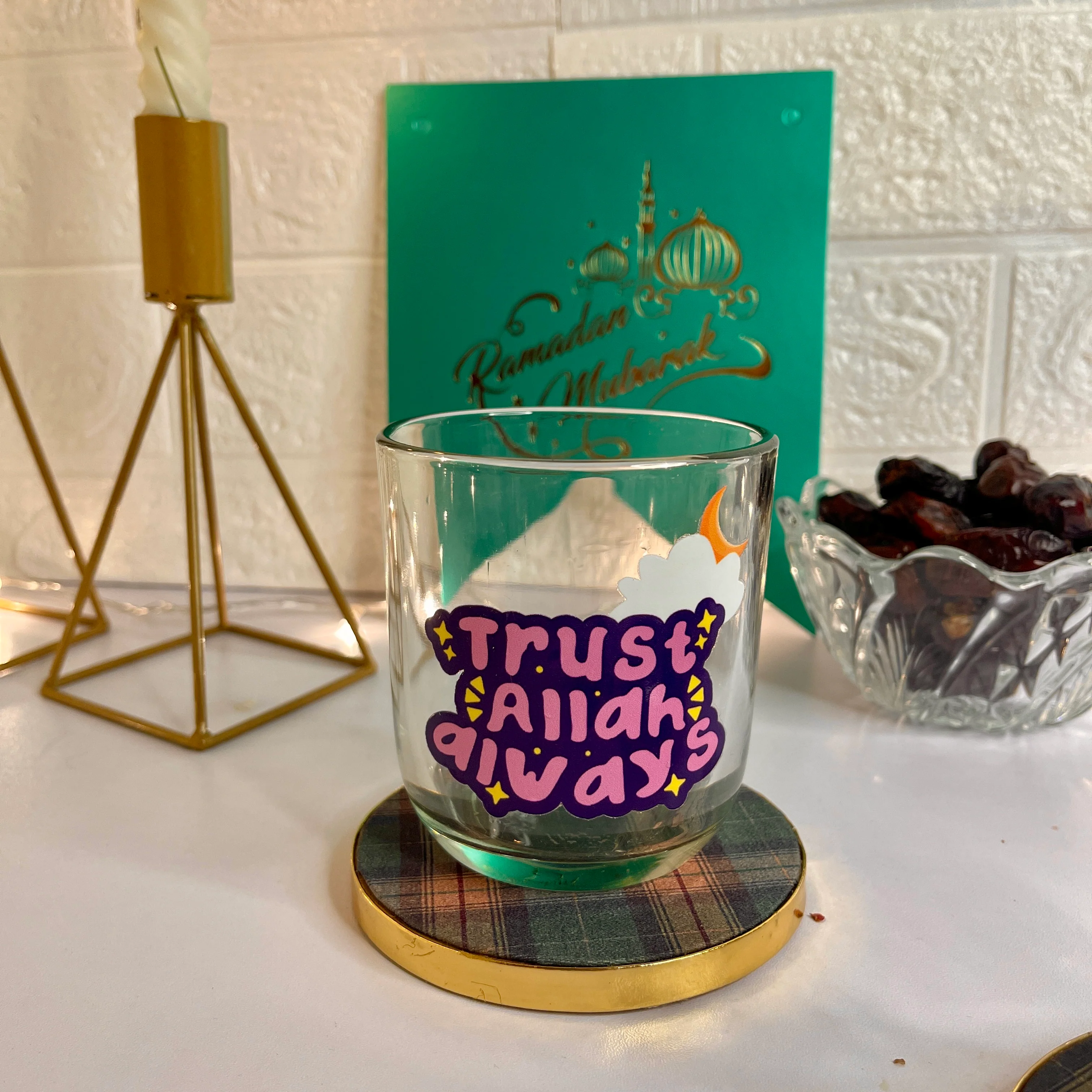 Ramadan Special Islamic Themed Glass Cups (300ml) - Image 3