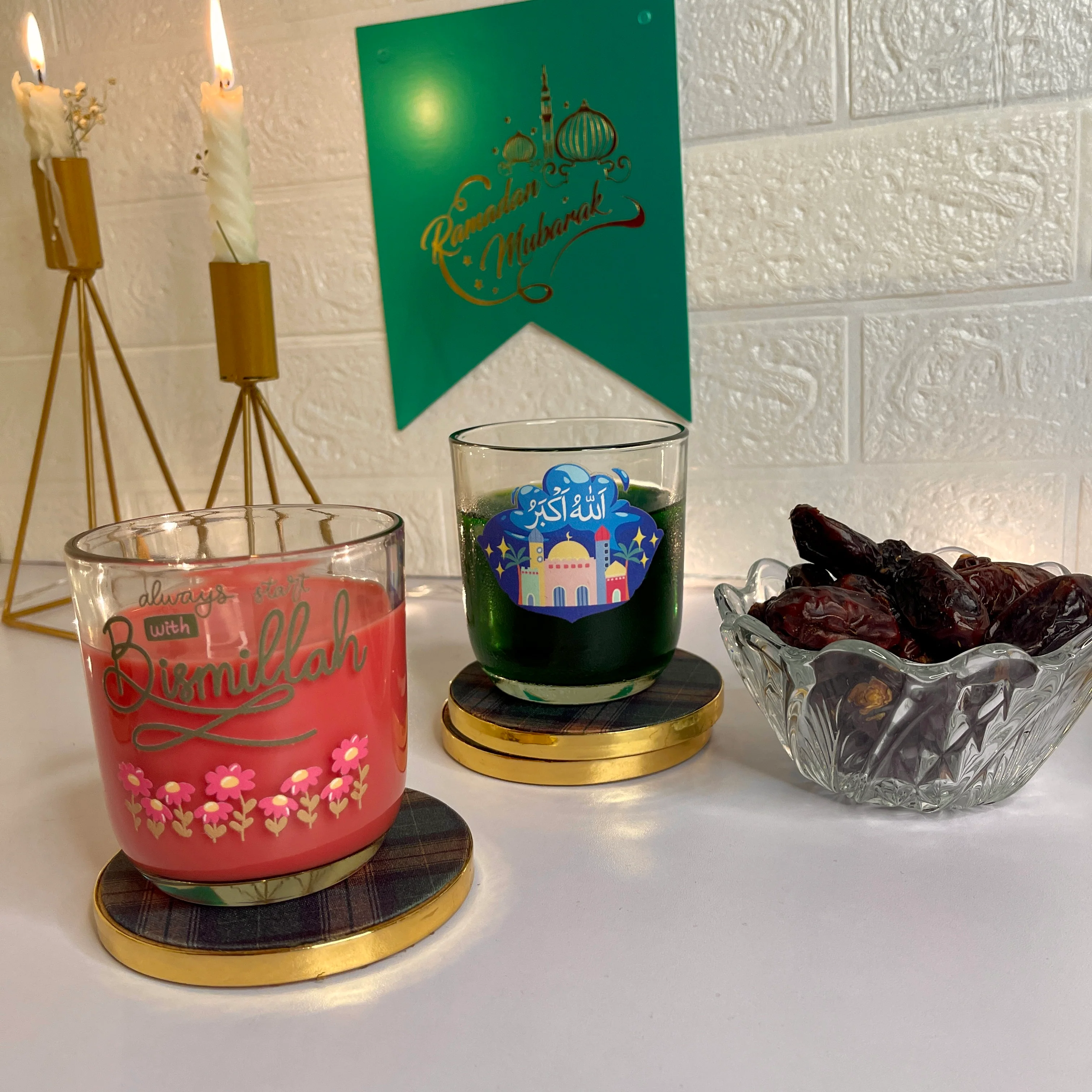 Ramadan Special Islamic Themed Glass Cups (300ml) - Image 4