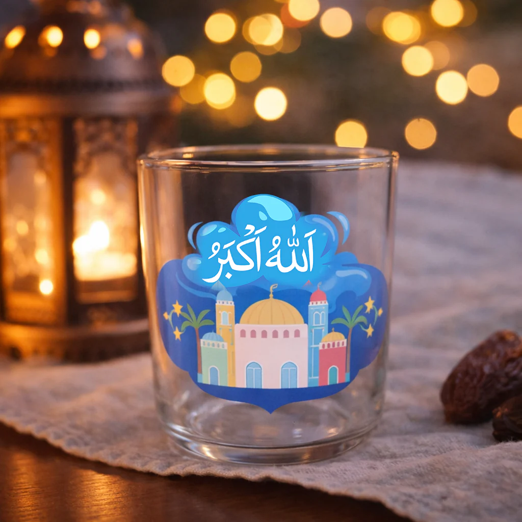 Ramadan Special Islamic Themed Glass Cups (300ml) - Image 9