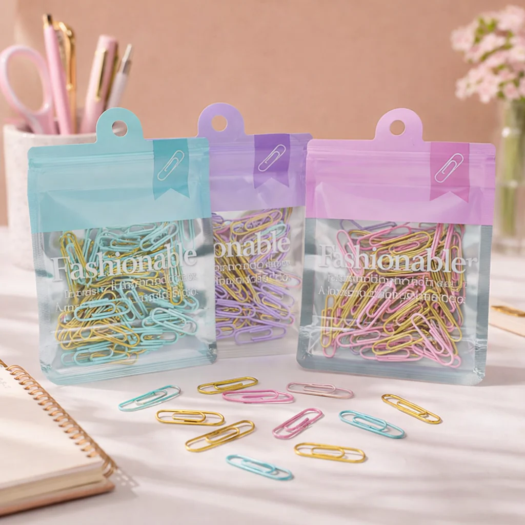 80-Piece Solid Pastel Clips Set - Image 4