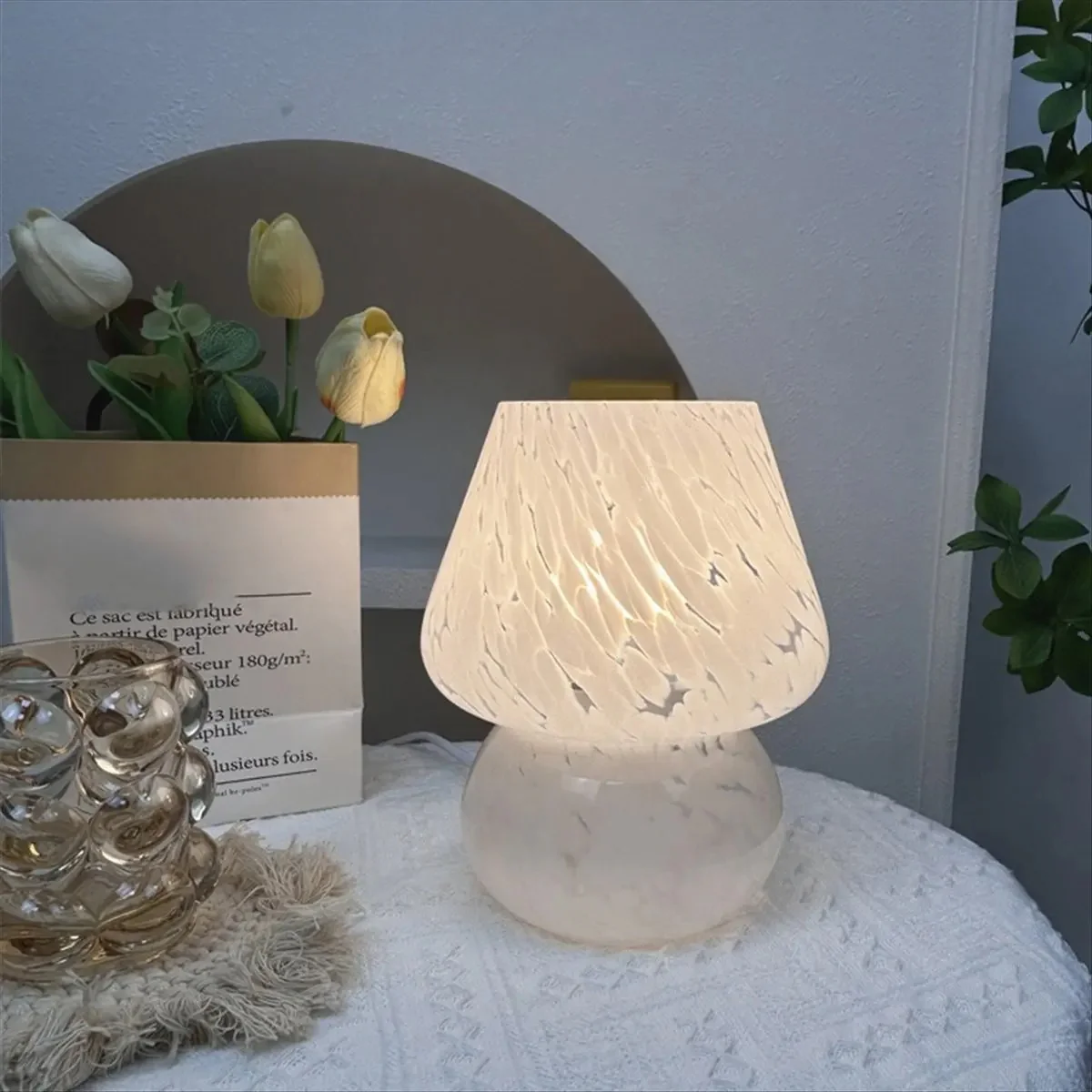 Modern Swirl Glass LED Table Lamp (USB Powered) - Image 3