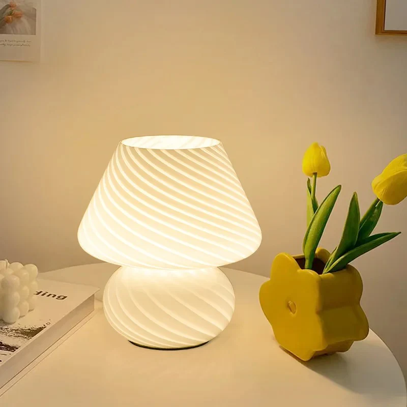 Modern Swirl Glass LED Table Lamp (USB Powered) - Image 5