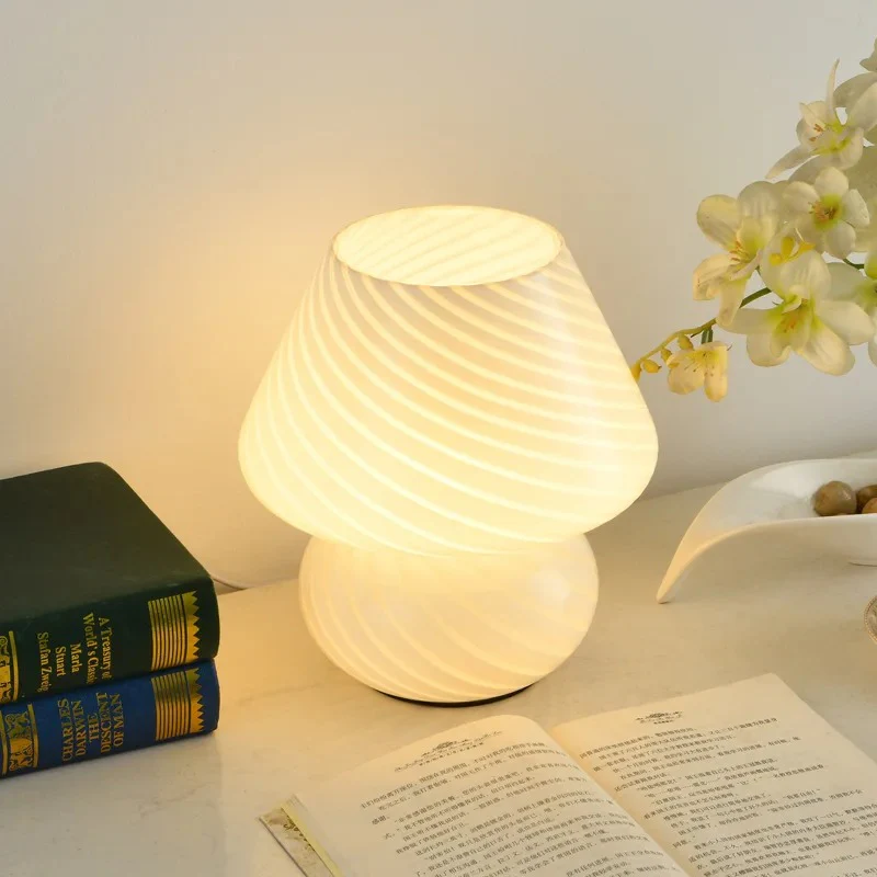 Modern Swirl Glass LED Table Lamp (USB Powered) - Image 6