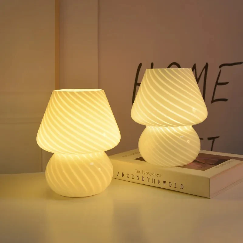 Modern Swirl Glass LED Table Lamp (USB Powered) - Image 8